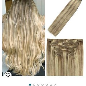 2 SETS - 18” + 22” CLIP IN HAIR EXTENSIONS. 100% Remy Human Hair.